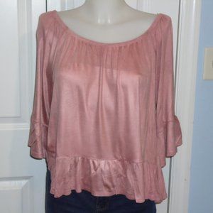 Distressed Peplum Top XL